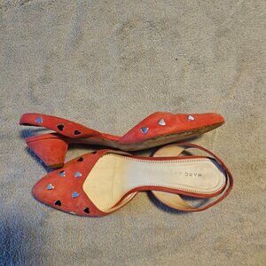 Marc Jacobs Salmon Pink Studded Slingback Shoes  8.5